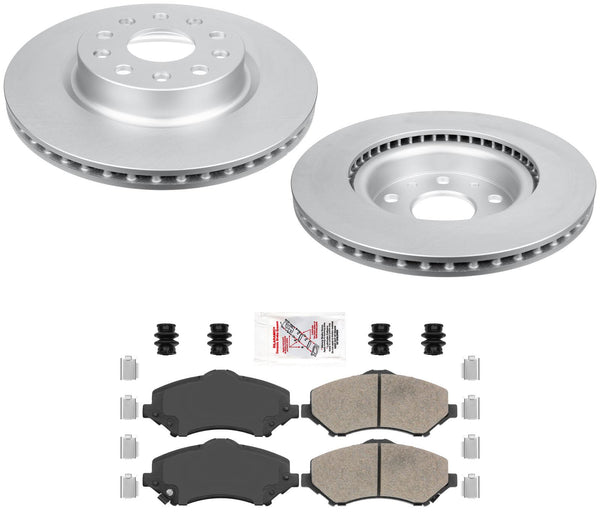 Fits 18-2021 Jeep Wrangler With 328MM Rear FRONT Coated Brake Rotors Brake Pads