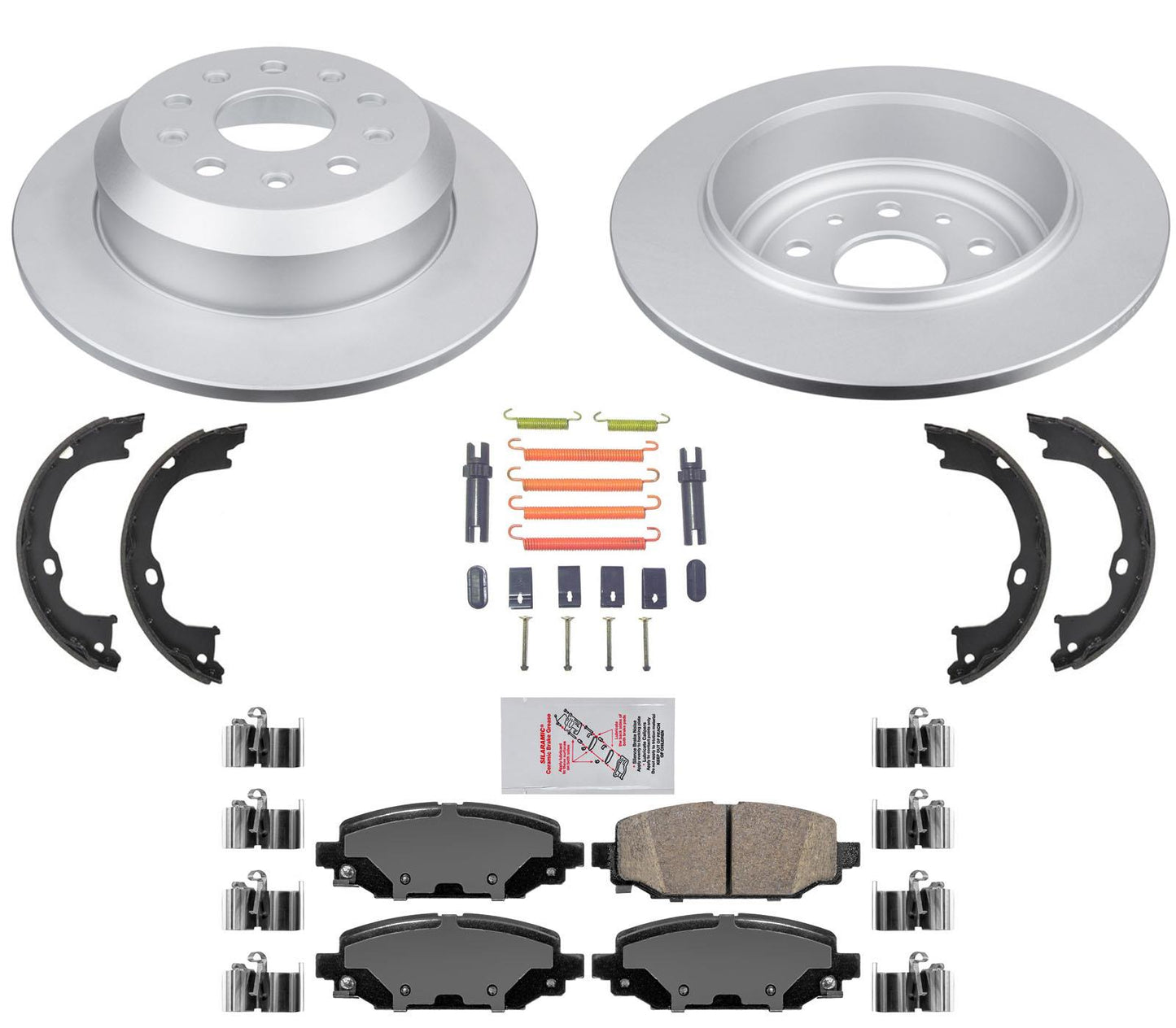For 18-23 Jeep Wrangler Sport ROP BRY 328MM Rear Coated Brake Rotors Brake Pads