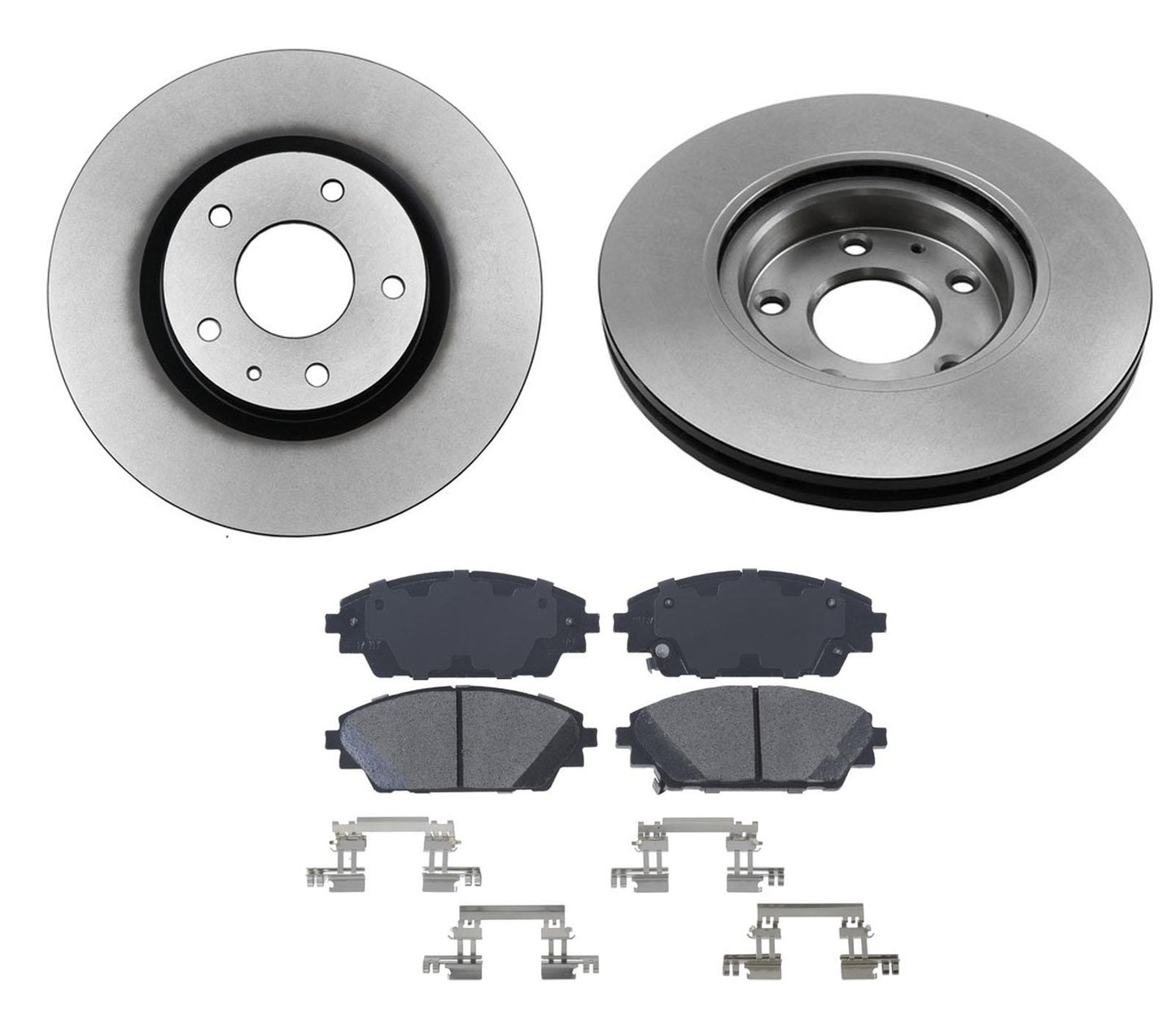 Front Disc Brake Rotors Ceramic Pads Hardware Fits 19-23 Mazda 3 All Wheel Drive