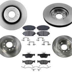 Rotores de freno de disco delantero y trasero AmeriBrake Pads Hardware para Mazda CX-30 2020-2022