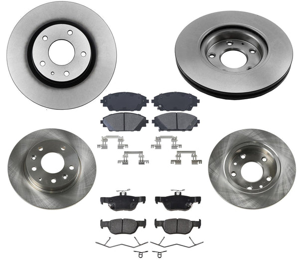 Rotores de freno de disco delantero y trasero AmeriBrake Pads Hardware para Mazda CX-30 2020-2022