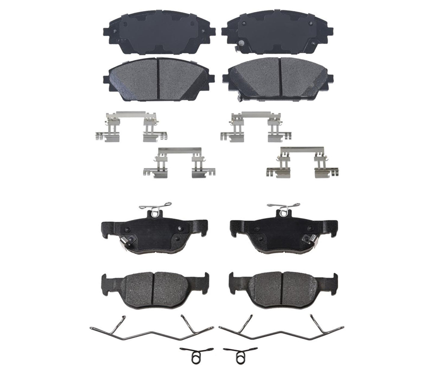 Hardware de almohadillas de cerámica delanteras y traseras para Mazda 3 2019-2022 con tracción delantera