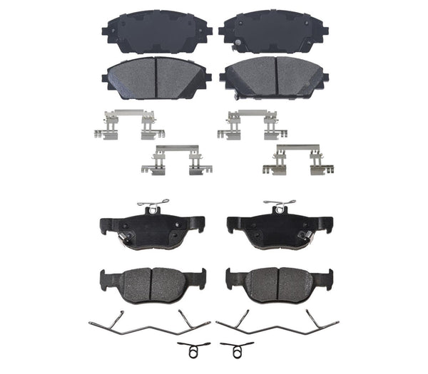Front & Rear Ceramic Pads Hardware Fits Front Wheel Drive 2019-2022 Mazda 3