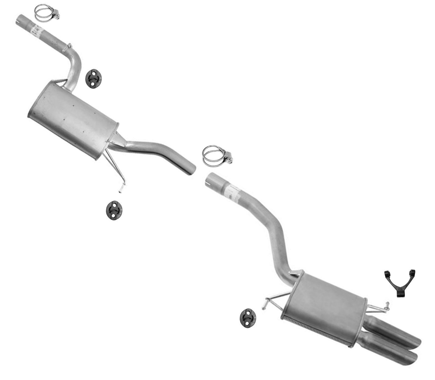 Made in USA Exhaust System Rear Mufflers Fits 2006-2010 Volkswagen Passat 2.0L