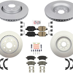 For 20-22 Jeep Gladiator Front & Rear Coated Rotors Brake Pads Hardware Parking