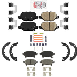 Fits For 2020-2022 Jeep Gladiator Ameri Brake Pads Hardware Parking Shoes 4Pc