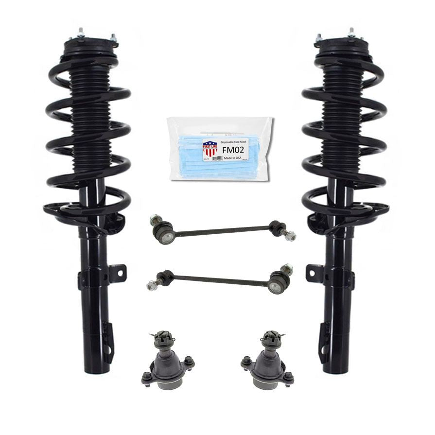 Puntales de resorte helicoidal, barra estabilizadora, rótula para Ford Transit 150 2015-2020, 6 piezas