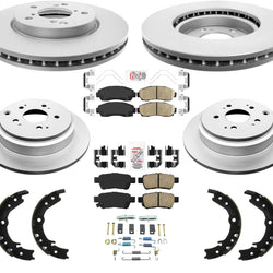 Coated Brake Rotors Brake Pads Hardware Parking Fits for 2005-2010 Honda Odyssey