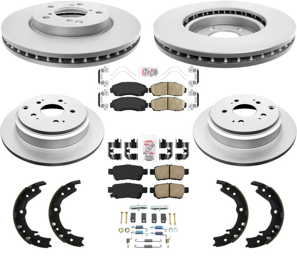 Coated Brake Rotors Brake Pads Hardware Parking Fits for 2005-2010 Honda Odyssey