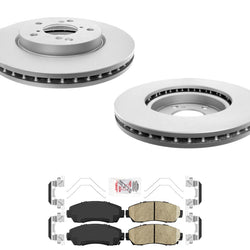 Front Coated Brake Rotors Brake Pads Hardware Fits for 2005-2010 Honda Odyssey