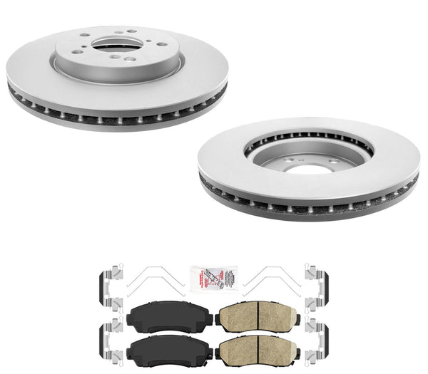 Front Coated Brake Rotors Brake Pads Hardware Fits for 2005-2010 Honda Odyssey