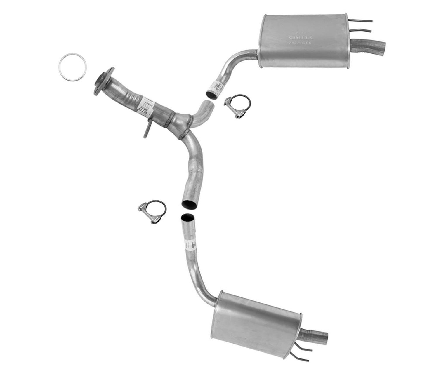 Dual Muffler with Steel tips Y pipe Fits for 13-17 Honda Accord 3.5L Sedan