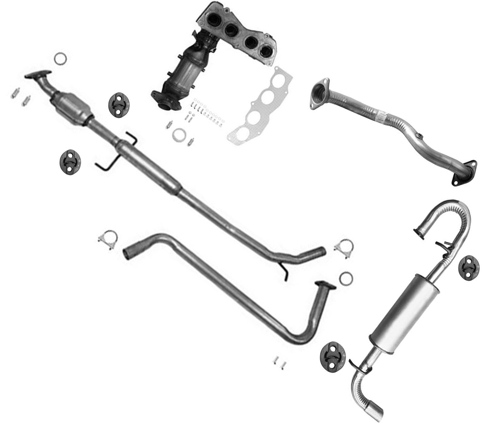 Exhaust Resonator Both Catalytic Converters Extension Pipe Fits 11-16 Scion Tc