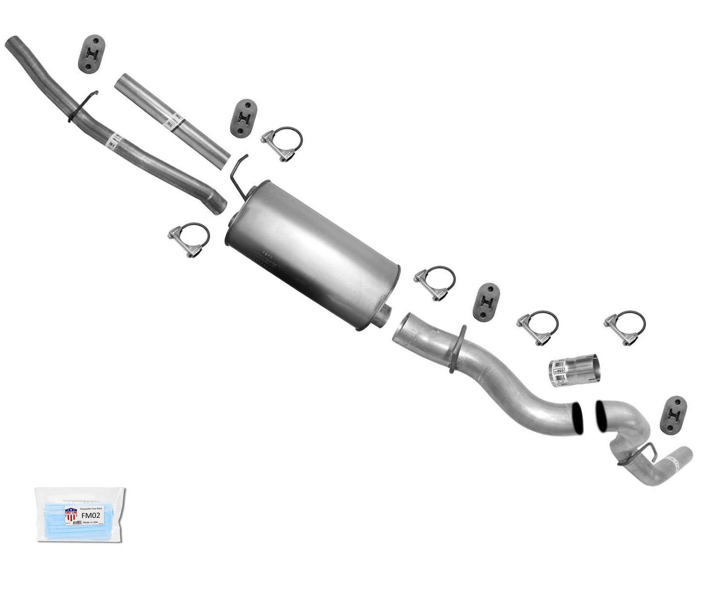 Tubos de silenciador de escape para GM Silverado 2500HD 2001-2006 6.0 8.1 157.5 Distancia entre ejes