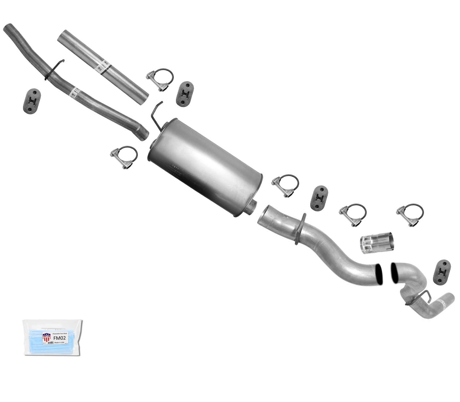 Tubos de silenciador de escape para GM Silverado 2500HD 2001-2006 6.0 8.1 167" Distancia entre ejes