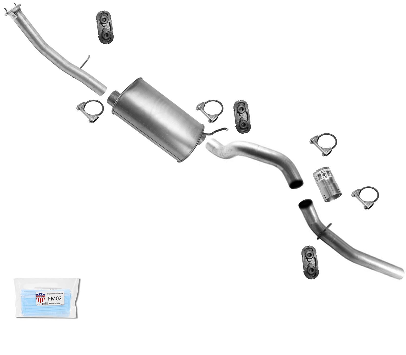 Tubo silenciador de escape para GM Silverado 2500HD 6.0 2007-2010 con distancia entre ejes de 143.5"