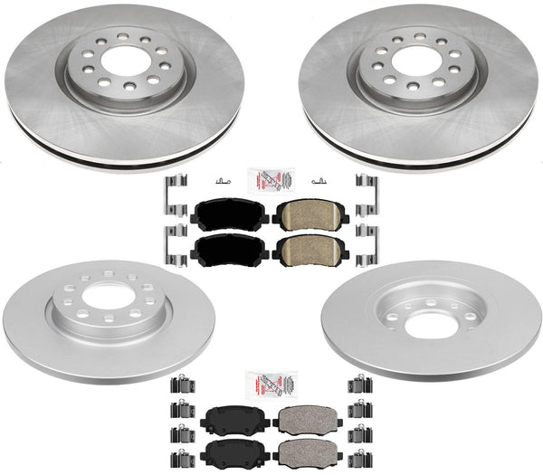 Rotores revestidos para 14-21 Cherokee 2.4LW/ 278MM Pinza de pistón único trasera y delantera