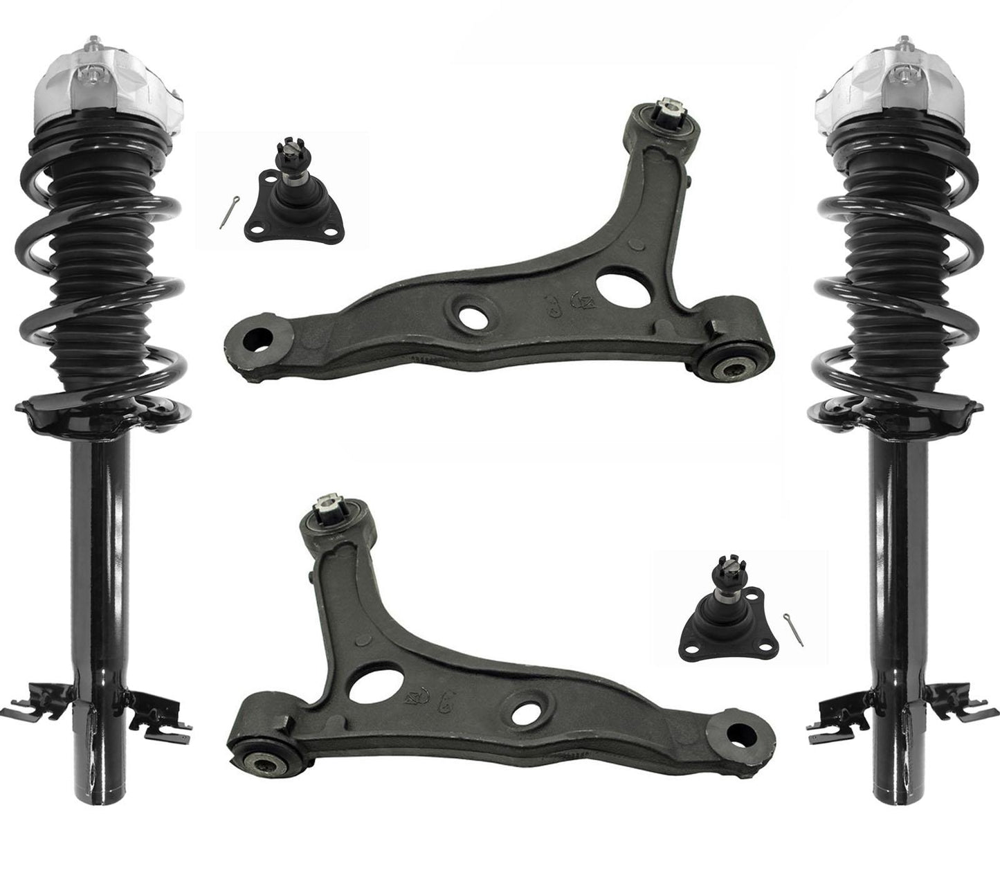 Front Complete Struts & Control Arms for Ram Promaster 1500 2500 3500 2014-2022