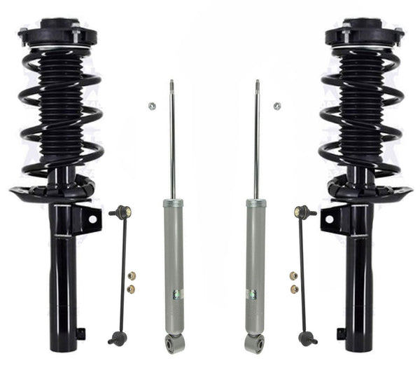Frt Complete Coil Spring Struts for 11-14 Volkswagen Jetta 4 Door Sedan 2.5 6pc