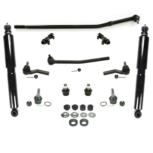 Drag Link Tie Rod Kit Ball Joints Bushings Shocks 13Pcs For Ford E150 Van 2007