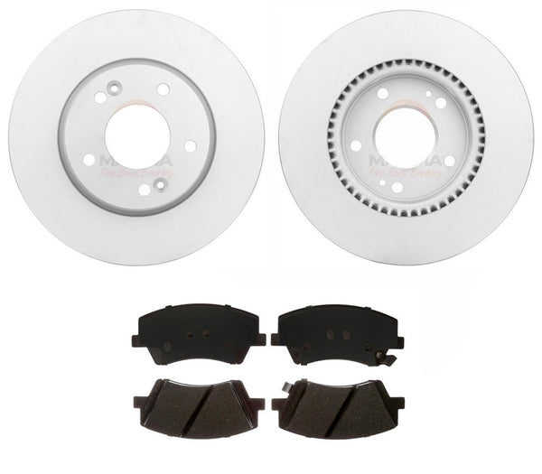 Front Coated Disc Brake Rotors Ceramic Pads Fits for 2017-2022 Hyundai Ioniq