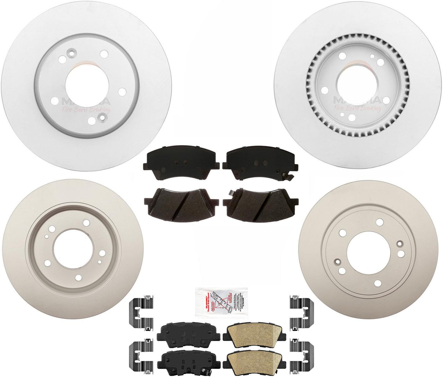 Rotores de freno de disco con revestimiento delantero, pastillas de cerámica para Hyundai Ioniq Hybrid 2017-2022