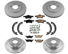 Pastillas de freno de rotores traseros, zapatos y kit de resorte para Chrysler Town &amp; Country 2001-2007