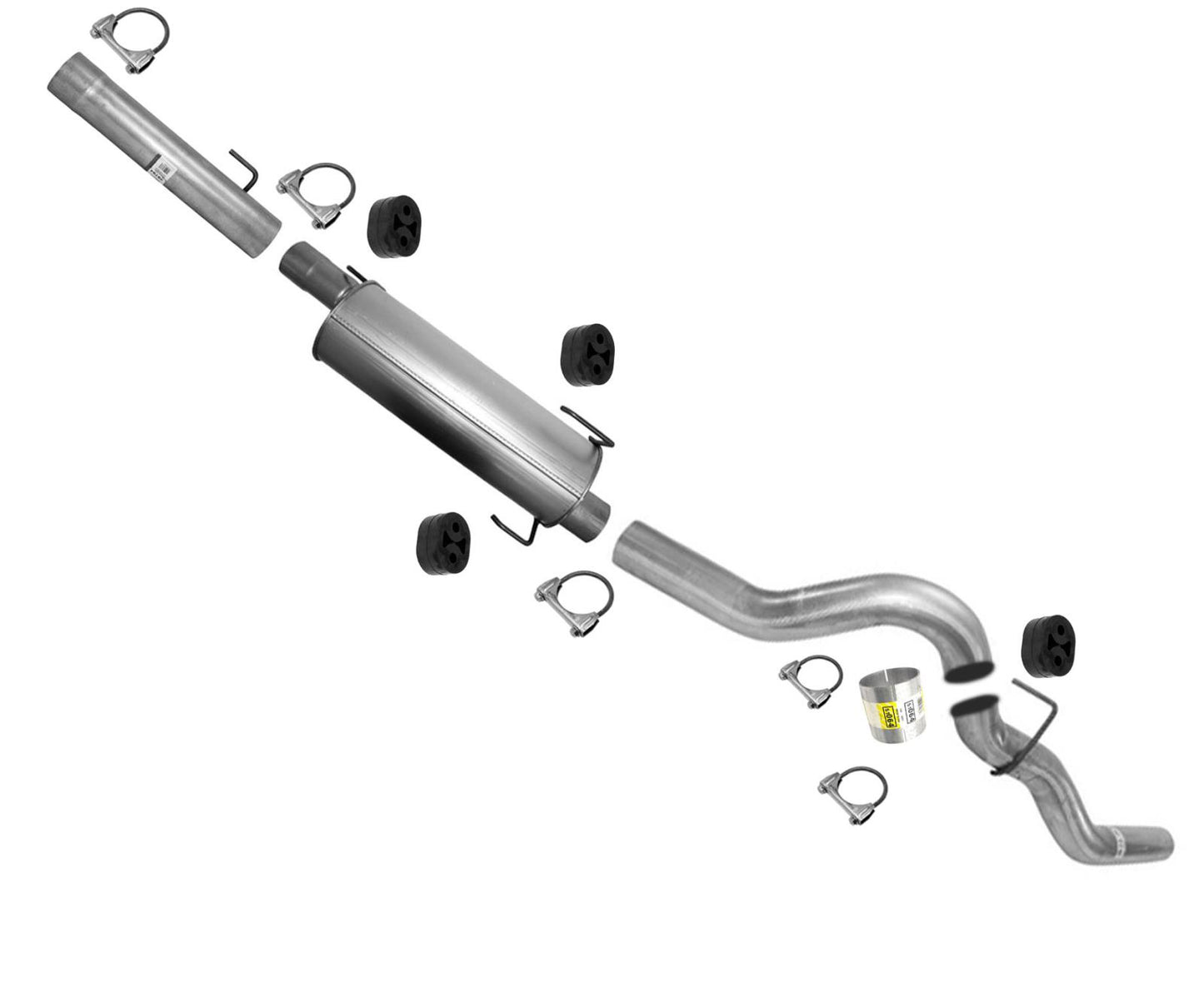 Rear Muffler Ext Pipe Tail Pipe Clamps Fits for 2005-2009 Ram 2500 5.9L Diesel