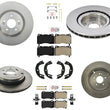 Rotores de disco Ameri Pastillas de freno Brembo 4 pistones para Hyundai Genesis Coupe 10-16 8 piezas