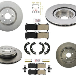Rotores de disco Ameri Pastillas de freno Brembo 4 pistones para Hyundai Genesis Coupe 10-16 8 piezas