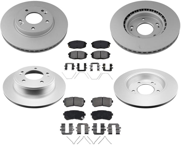 Front Rear Brake Rotors Brake Pads for Front Wheel Drive 2018-2021 Hyundai Kona