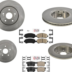 Front & Rear Brake Rotors & Ceramic Pads for Suzuki Kizashi 2.4L 2010-2013 6pc