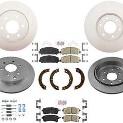 Coated Disc Brake Rotors Ceramic Pads Parking Shoes for Infiniti QX80 2014-2021