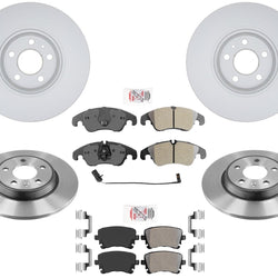 Coated Disc Brake Rotors Brake Pads Sensor Fits For 2012-2017 Audi A5 Quattro
