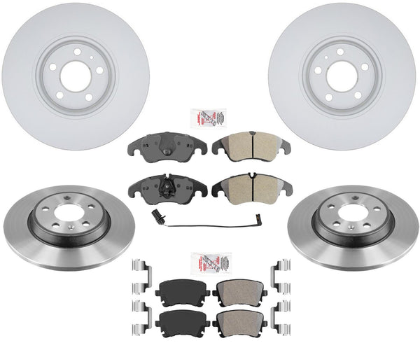 Coated Disc Brake Rotors Brake Pads Sensor Fits For 2012-2017 Audi A5 Quattro