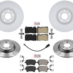 Sensor de pastillas de freno de rotores de freno de disco recubiertos para Audi Q5 2.0L 2012-2017