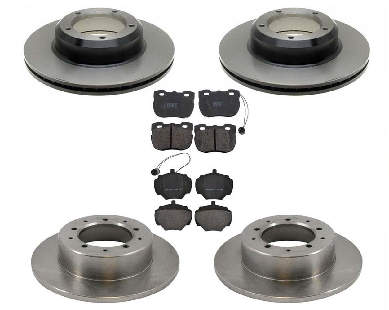 Front Rear Disc Brake Rotors w Brake Pads for Land Rover Range Rover 1990-1995