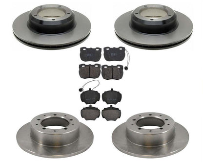 Front Rear Disc Brake Rotors w Brake Pads for Land Rover Range Rover 1990-1995