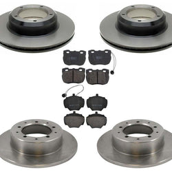 Front & Rear Disc Brake Rotors with Brake Pads for Land Rover Range Rover 90-95
