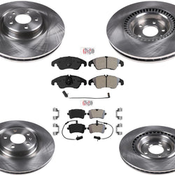 F&R Brake Rotors Metallic Pads & Sensors For 2012 13 2018 Audi A6 Quattro 356MM