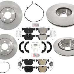 Para BMW X5 2007-2018 3.0L motor. Pastillas de rotores de disco de freno, zapatas de estacionamiento, resortes, 10 piezas