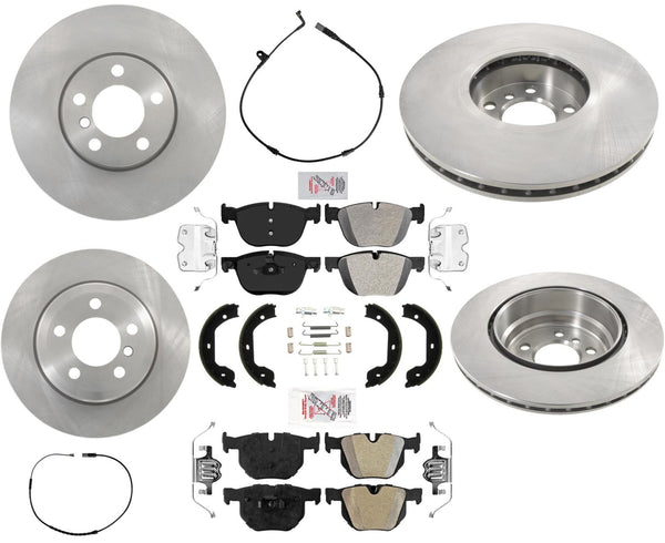 Para BMW X5 2007-2018 3.0L motor. Pastillas de rotores de disco de freno, zapatas de estacionamiento, resortes, 10 piezas