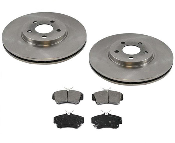 Fits For 01-10 PT Cruiser Non Turbo (2) Front Disc Brake Rotor With Ceramic Pads