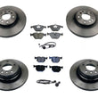 F &amp; R Rotores de disco de freno y sensor de pastillas de freno para BMW X5 V8 4.6L 4.8L 02-06