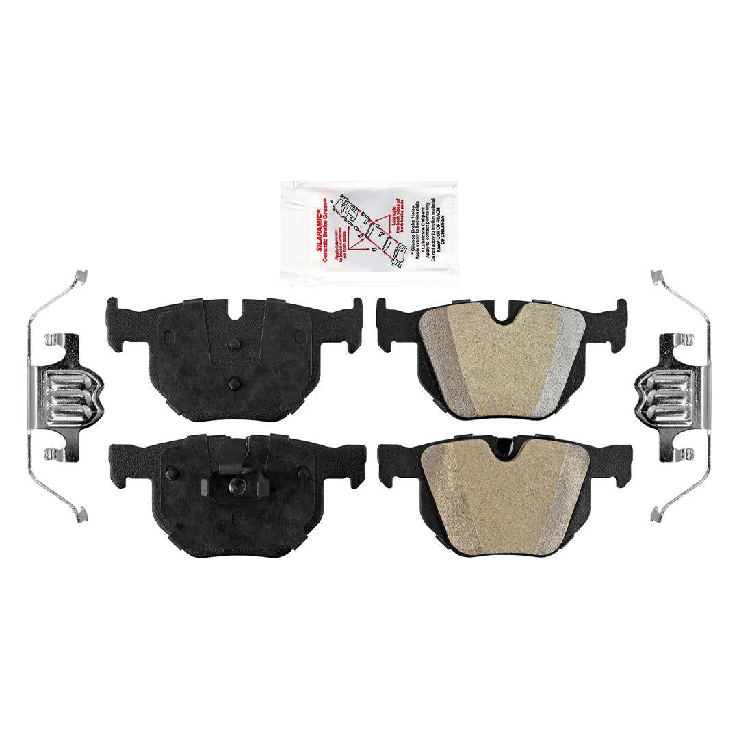 For 2007-2018 BMW X5 3.0L Eng. GEO Coated Disc Brake Rotors Pads Shoes Springs