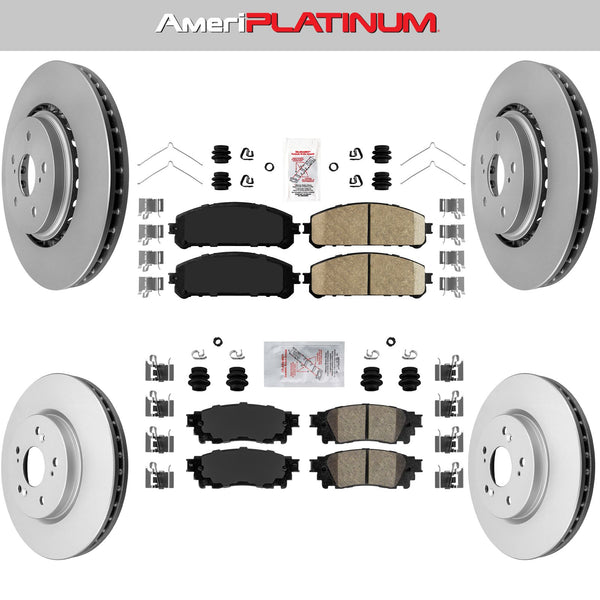 Front Rear Ceramic Pads Coated Rotors FOR 2016-2022 Lexus RX350 RX350L