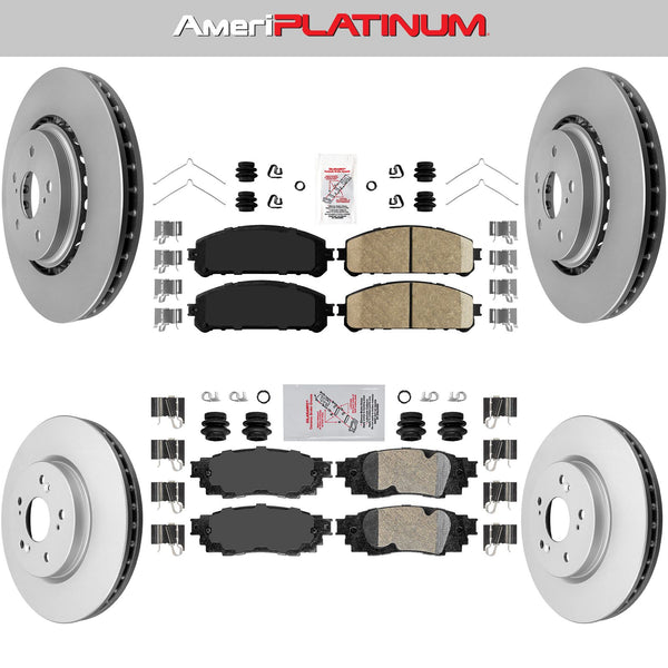 Front Rear Ceramic Pads Coated Rotors FOR 2016-2022 Lexus RX450 RX450L