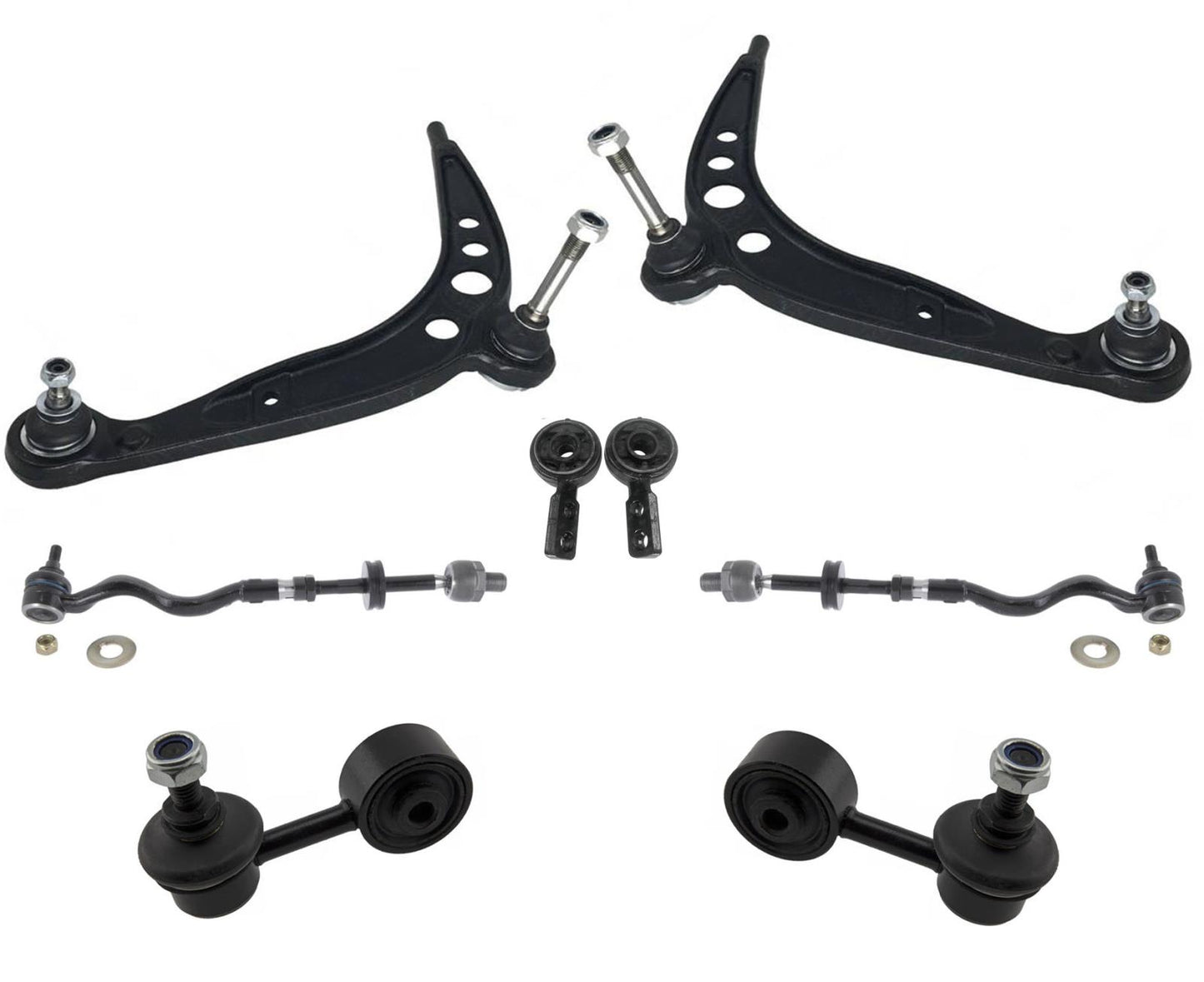 Frt Lower Control Arms Bushings & Brackets Tie Rods Sway Bar for 96-99 BMW 318i