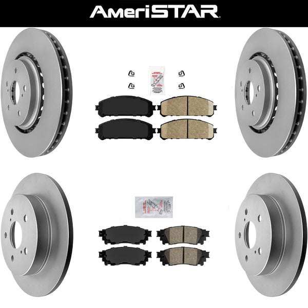 Front Rear Pads & Coated Rotors FOR 2020-2022 Toyota Avalon Camry TRD model