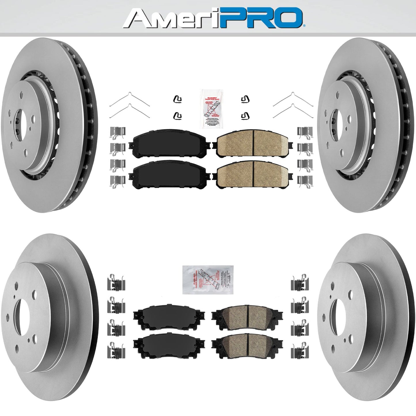 Front Rear Ceramic Pads Coated Rotors FOR 2016-2022 Lexus RX450 RX450L